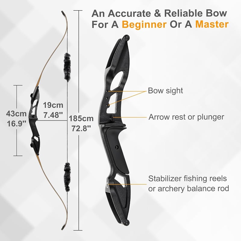 Pfeil und Bogen Visszahajló recurve íj és nyíl készlet 30/40/45 lbs, íjászat gyakorlásához