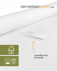 serviettendirekt.de Airlaid Asztalkendő Tekercs 118 cm x 25 m Fehér Eldobható Textilhatású Asztalterítő Esküvőre és Rendezvényekre 1 db/tekercs 6