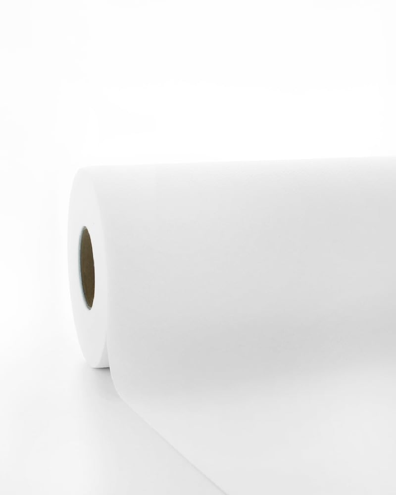 serviettendirekt.de Airlaid Asztalkendő Tekercs 118 cm x 25 m Fehér Eldobható Textilhatású Asztalterítő Esküvőre és Rendezvényekre 1 db/tekercs