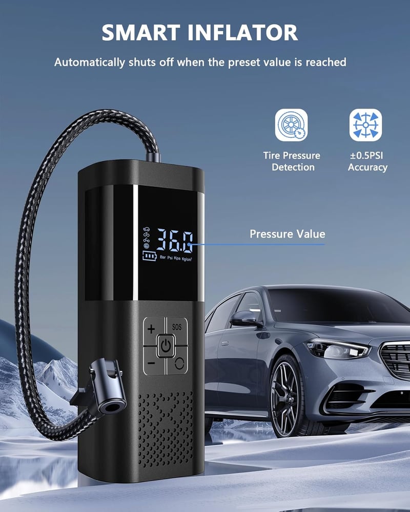 SERVOMASTER Elektromos Légpumpa Kerékpár Autó Motorkerékpár 150 PSI Akkumulátoros