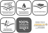 Protecție de saltea SETEX Kalmuck, 100 x 200 cm, cu elastic la colțuri, 100% bumbac, Classic, alb natural 2