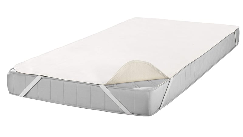 Protecție de saltea SETEX Kalmuck, 100 x 200 cm, cu elastic la colțuri, 100% bumbac, Classic, alb natural