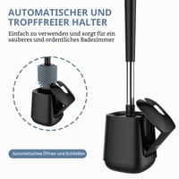 SetSail Premium WC kefa s držiakom, automatická kúpeľňová toaletná kefa s vetraným stojanom, čierna 4
