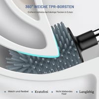 SetSail Premium WC kefa s držiakom, automatická kúpeľňová toaletná kefa s vetraným stojanom, čierna 6