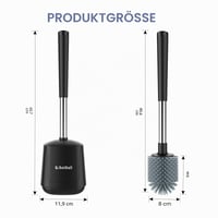 SetSail Premium WC kefa s držiakom, automatická kúpeľňová toaletná kefa s vetraným stojanom, čierna 2
