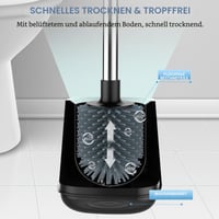 SetSail Premium WC kefa s držiakom, automatická kúpeľňová toaletná kefa s vetraným stojanom, čierna 5