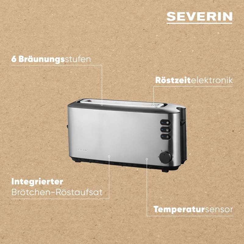 SEVERIN AT 2515 automata kenyérpirító rozsdamentes acél 1000W