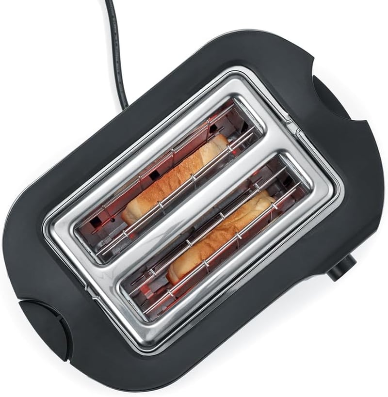 SEVERIN Automata Kenyérpirító 2 Rekeszes Rozsdamentes Acél Fekete 800W