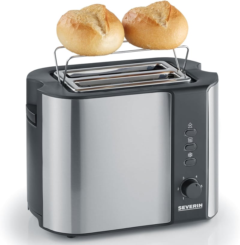 SEVERIN Automata Kenyérpirító 2 Rekeszes Rozsdamentes Acél Fekete 800W