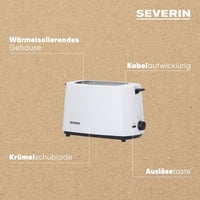 SEVERIN Automata Kenyérpirító 700W Rozsdamentes Baguette Funkcióval 4