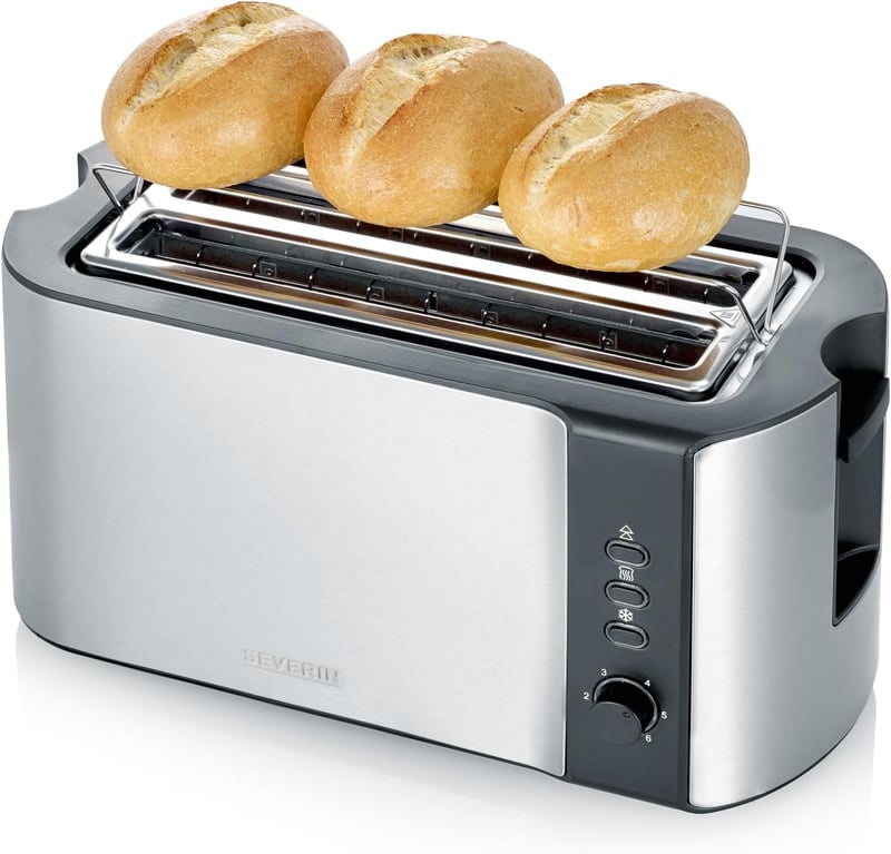 SEVERIN Automata Kenyérpirító Rozsdamentes Acél 800W Dupla Kamrás