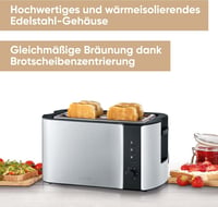 SEVERIN Automata Kenyérpirító Rozsdamentes Acél 800W Dupla Kamrás 2