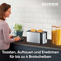 SEVERIN Automata Kenyérpirító Rozsdamentes Acél 800W Dupla Kamrás 3