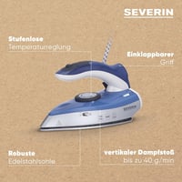 SEVERIN BA 3234 Utazó Gőzvasaló Ezüst Kompakt Hordozható 4