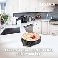 SEVERIN CM 2198 Palacinkovač – s XXL grilovacou plochou (30 cm), plynulou reguláciou teploty, drevenou stierkou, 1000 W, čierny 3