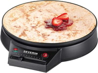 SEVERIN CM 2198 Palacinkovač – s XXL grilovacou plochou (30 cm), plynulou reguláciou teploty, drevenou stierkou, 1000 W, čierny 1
