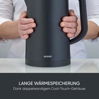 SEVERIN Cool-Touch Vízforraló 1,7L LED Hőmérsékleti Kijelzővel Fekete 4