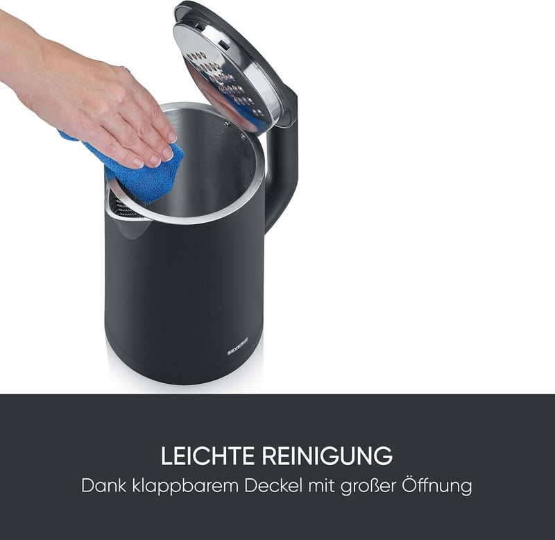SEVERIN Cool-Touch Vízforraló 1,7L LED Hőmérsékleti Kijelzővel Fekete