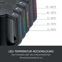SEVERIN Cool-Touch Vízforraló 1,7L LED Hőmérsékleti Kijelzővel Fekete 5