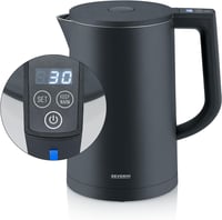 SEVERIN Cool-Touch Vízforraló 1,7L LED Hőmérsékleti Kijelzővel Fekete 1