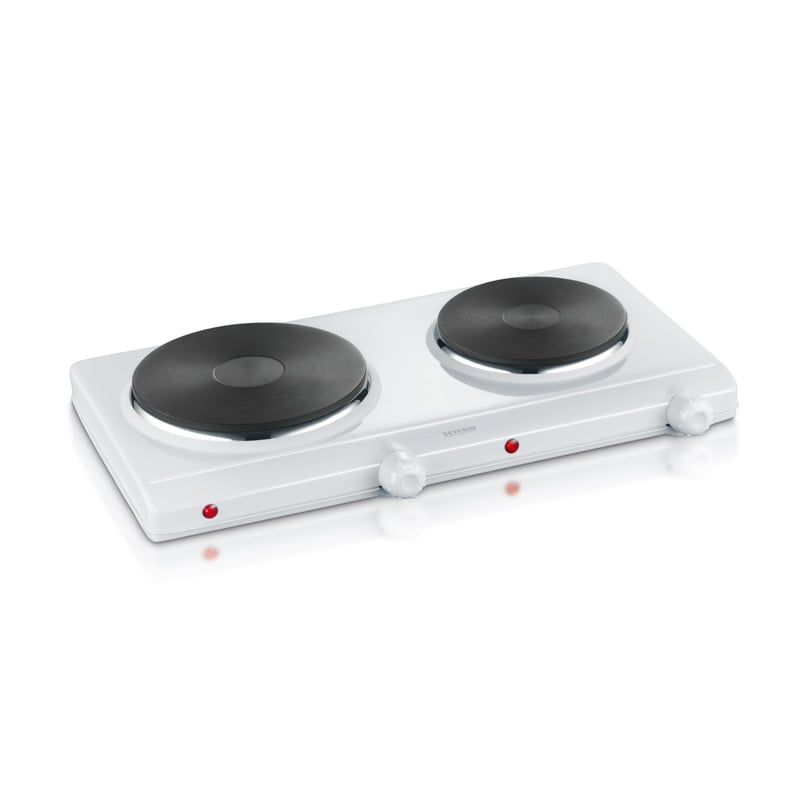 Plită dublă Severin DK 1042 pentru bucătărie și camping, control continuu al temperaturii, 2500 W, argintiu