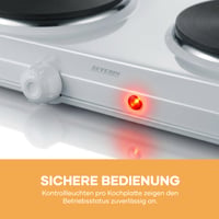 Plită dublă Severin DK 1042 pentru bucătărie și camping, control continuu al temperaturii, 2500 W, argintiu 9