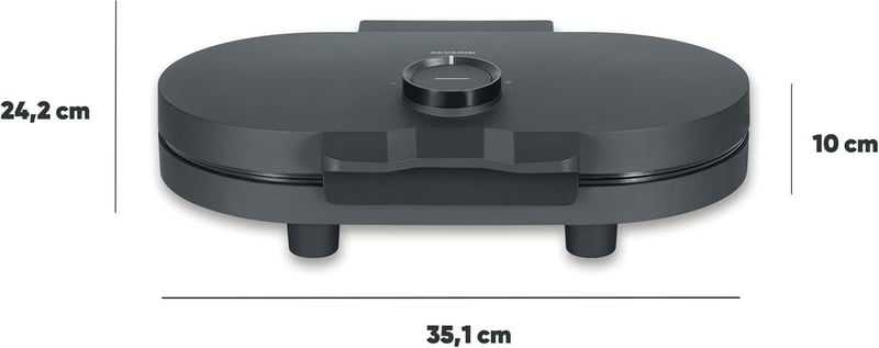 SEVERIN Duo gofrisütő szív alakú gofrihoz, 1200W, PFAS-mentes bevonat, matt fekete