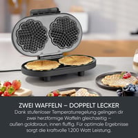 SEVERIN Duo gofrisütő szív alakú gofrihoz, 1200W, PFAS-mentes bevonat, matt fekete 4