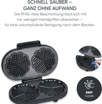 SEVERIN Duo gofrisütő szív alakú gofrihoz, 1200W, PFAS-mentes bevonat, matt fekete 5