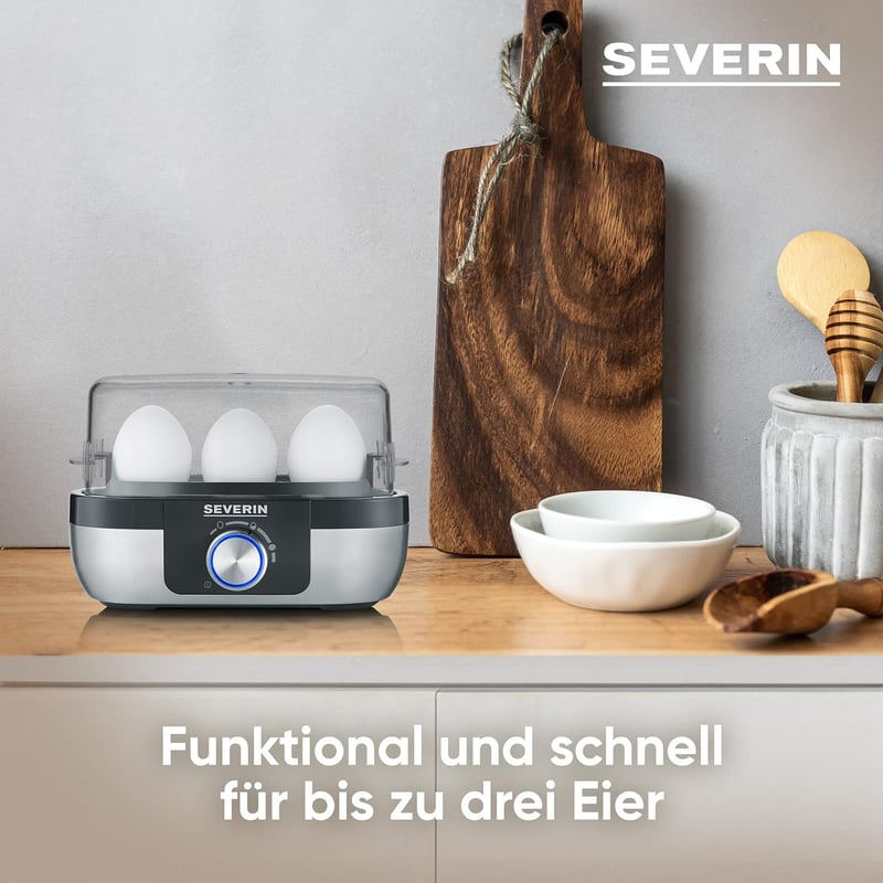SEVERIN EK 3163 Tojásfőző 3 tojáshoz elektronikus időzítéssel rozsdamentes acél
