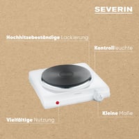 SEVERIN elektromos főzőlap 18,5 cm-es sütőfelülettel, fokozatmentes hőmérséklet-szabályozás 2
