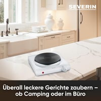 SEVERIN elektromos főzőlap 18,5 cm-es sütőfelülettel, fokozatmentes hőmérséklet-szabályozás 4