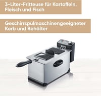 Severin FR 2431 Mélysütő 2000W 3L Rozsdamentes Acél Fekete 3
