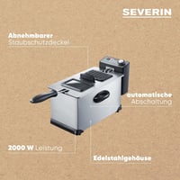 Severin FR 2431 Mélysütő 2000W 3L Rozsdamentes Acél Fekete 2