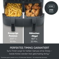 Friteuză cu aer cald SEVERIN FR 2463 Dual Zone, 2x4L, ecran tactil, 10 programe, funcție de menținere la cald, temperatură sincronizabilă, 2600W, negru 5