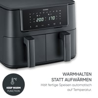 Friteuză cu aer cald SEVERIN FR 2463 Dual Zone, 2x4L, ecran tactil, 10 programe, funcție de menținere la cald, temperatură sincronizabilă, 2600W, negru 9