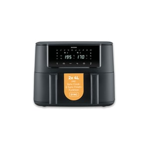 Friteuză cu aer cald SEVERIN FR 2463 Dual Zone, 2x4L, ecran tactil, 10 programe, funcție de menținere la cald, temperatură sincronizabilă, 2600W, negru