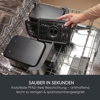 Friteuză cu aer cald SEVERIN FR 2463 Dual Zone, 2x4L, ecran tactil, 10 programe, funcție de menținere la cald, temperatură sincronizabilă, 2600W, negru 10