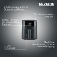 Teplovzdušná fritéza Severin FryLight FR 2461 - čierna, 4 l, 1300 W 3