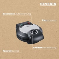 Severin Gofrisütő Rozsdamentes Acél Kefe Felülettel 4