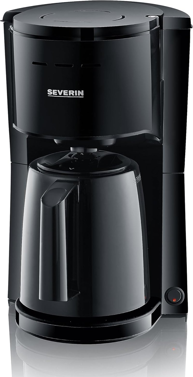 Severin KA 9306 Filteres Kávéfőző Termikus Kancsóval, 8 Csésze, Fekete