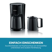 SEVERIN KA 9307 Filteres Kávéfőző 2 Termoszkancsóval, 2x8 Csésze Kapacitás, Szigetelt Kancsók, Fekete 9