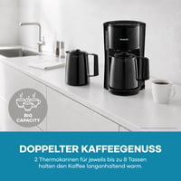SEVERIN KA 9307 Filteres Kávéfőző 2 Termoszkancsóval, 2x8 Csésze Kapacitás, Szigetelt Kancsók, Fekete 6