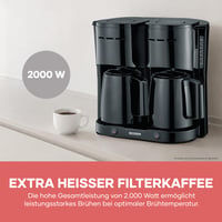 Cafetieră cu filtru Severin KA 9315 Duo cu 2 carafe termos, capacitate 16 cești, negru 7