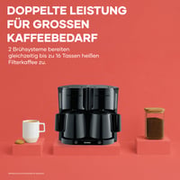 Cafetieră cu filtru Severin KA 9315 Duo cu 2 carafe termos, capacitate 16 cești, negru 4