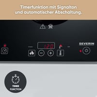 SEVERIN KP 1071 Indukciós Főzőlap 2000W Hordozható Kemping Konyha Fekete 6