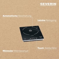SEVERIN KP 1071 Indukciós Főzőlap 2000W Hordozható Kemping Konyha Fekete 8