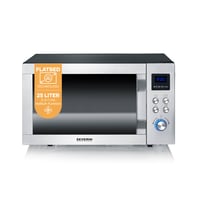Cuptor cu microunde 3 în 1 SEVERIN MW 7777, 25 L, cu funcție de grill și convecție, bază ceramică plată, 2050 W, Inox/Negru 1