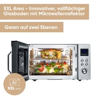 Cuptor cu microunde 3 în 1 SEVERIN MW 7777, 25 L, cu funcție de grill și convecție, bază ceramică plată, 2050 W, Inox/Negru 3