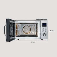 Cuptor cu microunde 3 în 1 SEVERIN MW 7777, 25 L, cu funcție de grill și convecție, bază ceramică plată, 2050 W, Inox/Negru 8